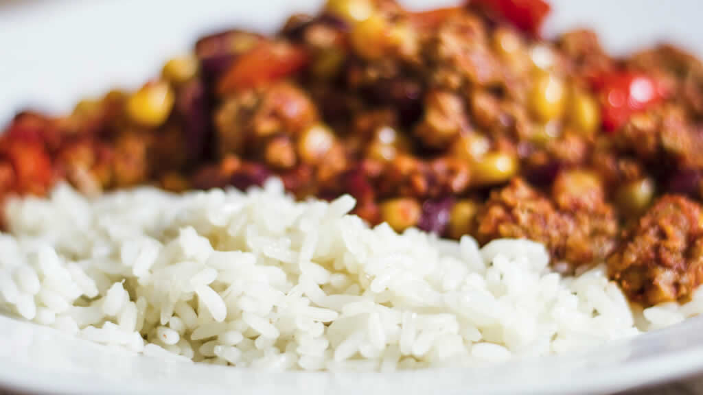 Chili sin carne avec son riz